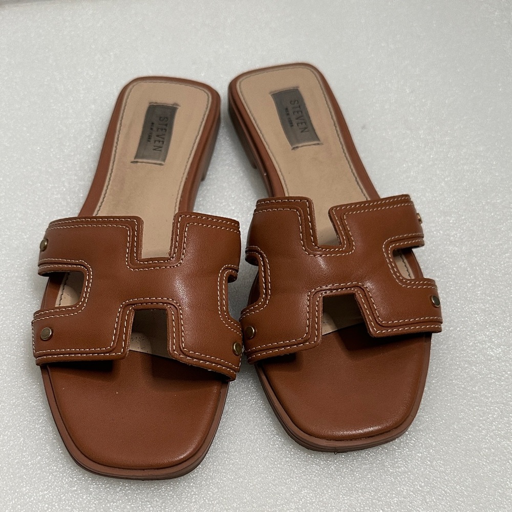 Steven NEW YORK Leather Slide Sandals size 8